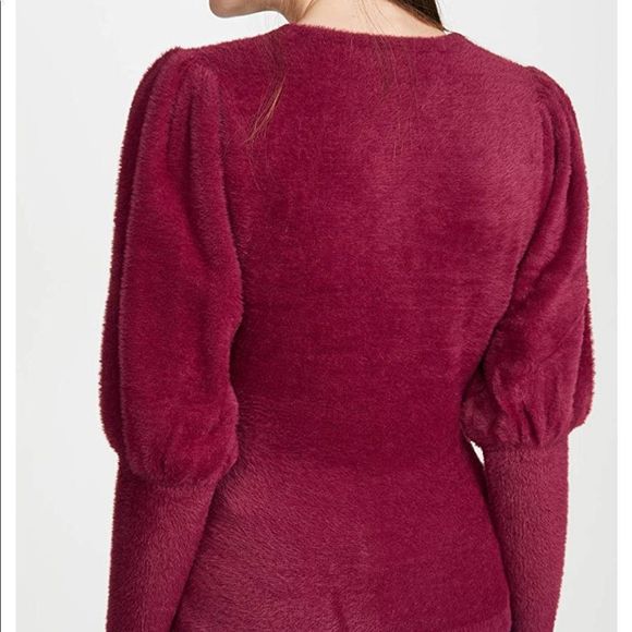 Keepsake the Label - Fuzzy Ruby Cheerful Sweater with Puff Sleeves - size L - Picture 5 of 14